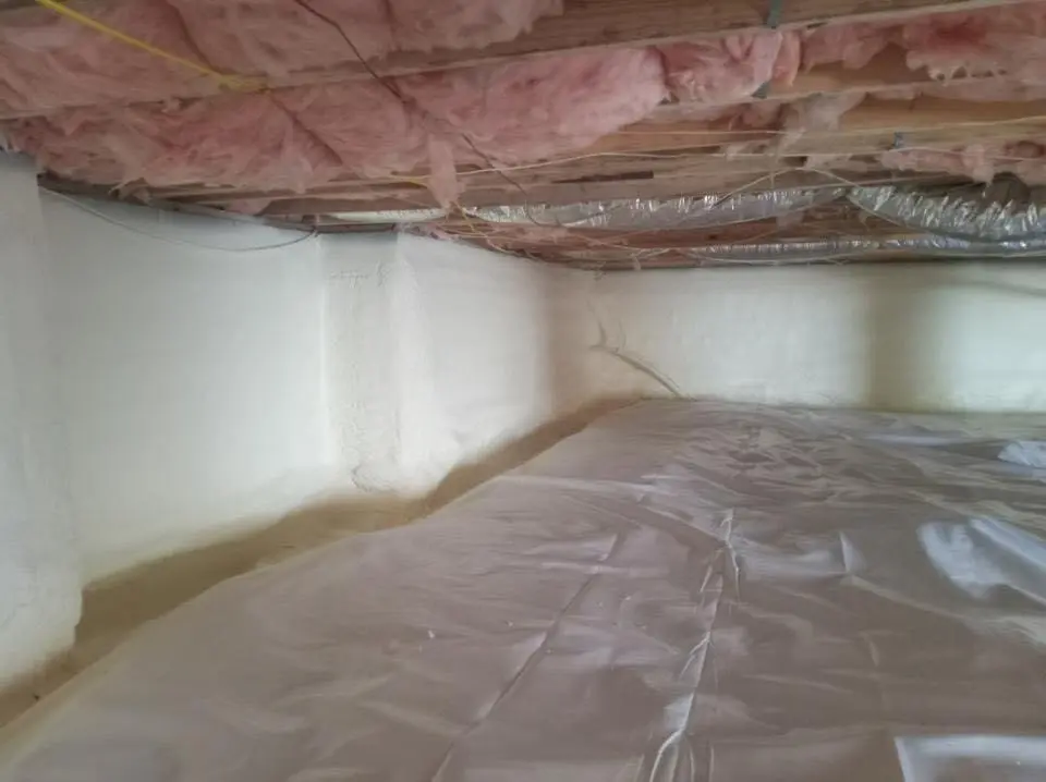Crawl space encapsulation with closed-cell spray foam for Metal Roof Coating in Spring Creek